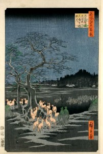 New Year's Eve Foxfires at the Changing Tree, Ōji by Hiroshige